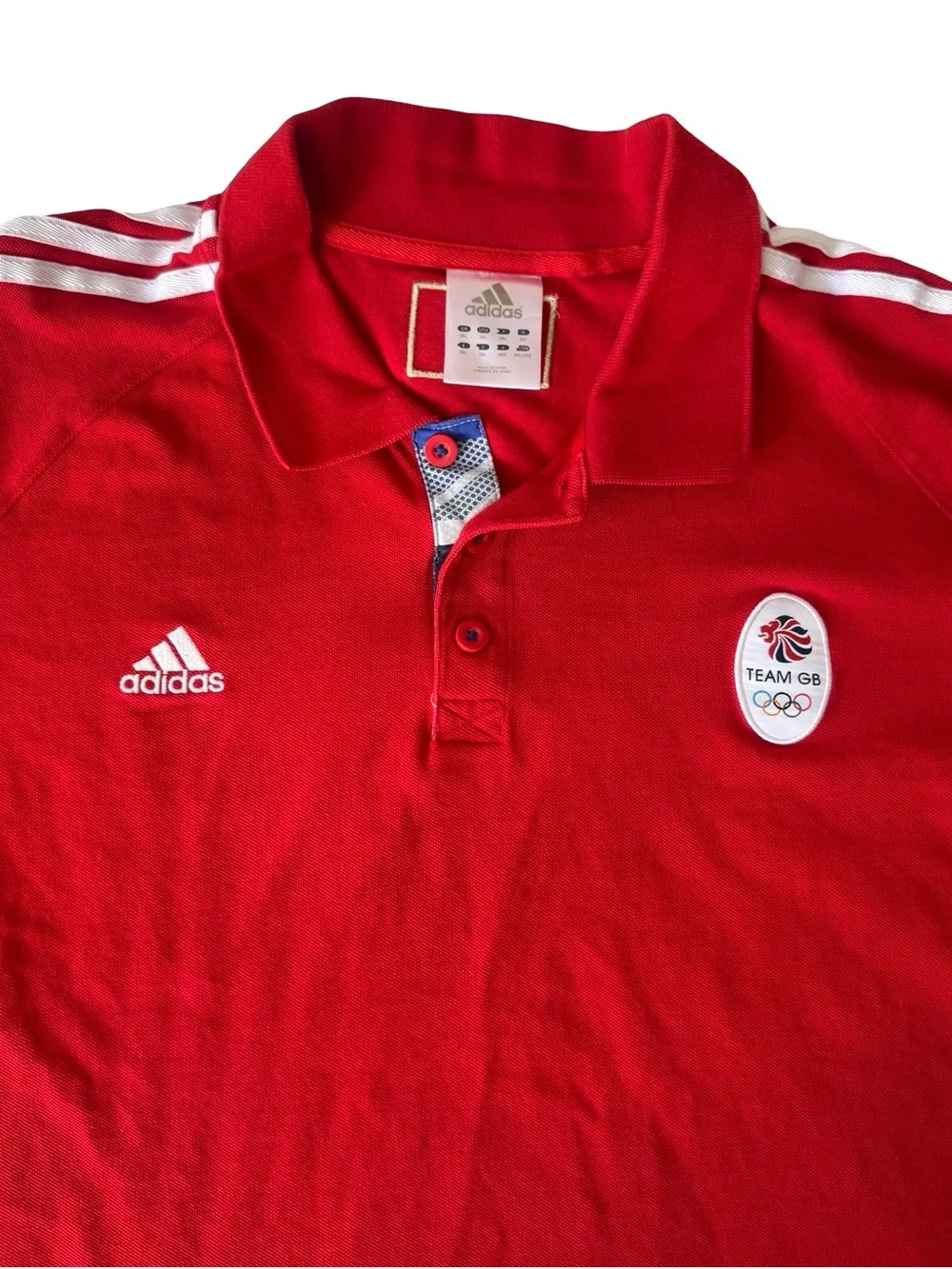 adidas Team GB Men's Red/White Cotton Polo 2012 London Olympics Size 2XL